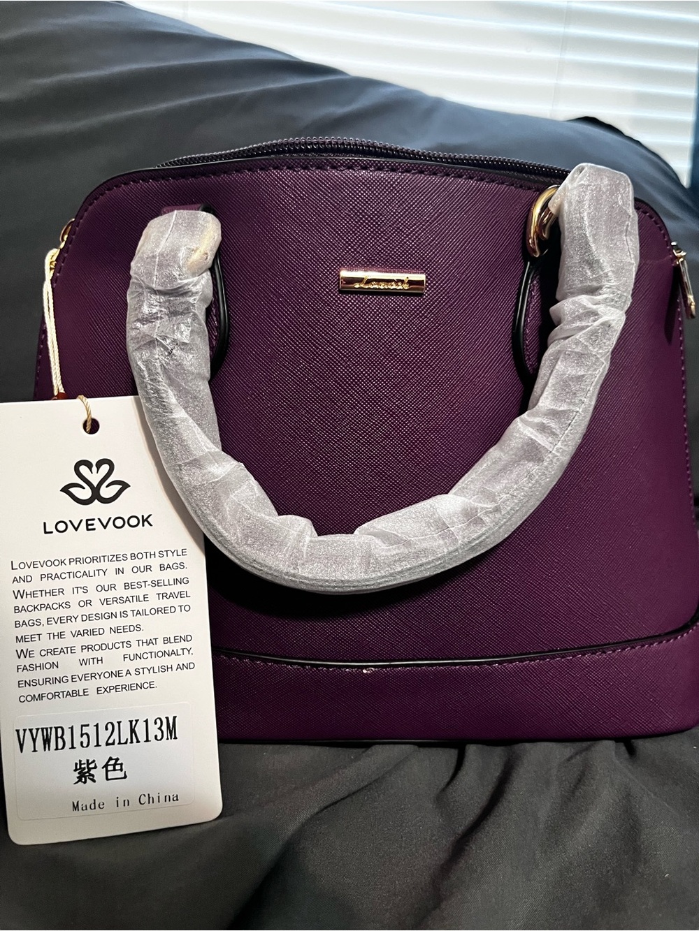 Lovevook Purple Dome Satchel Bag